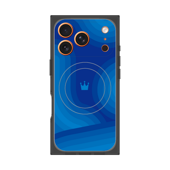 プレミアムスクエアケース with MagSafe［ CASEPLAY Winding Pattern - Blue ］