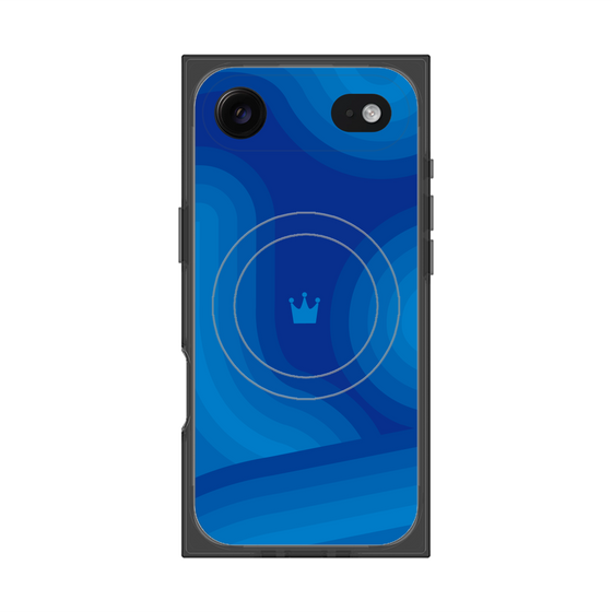 プレミアムスクエアケース with MagSafe［ CASEPLAY Winding Pattern - Blue ］