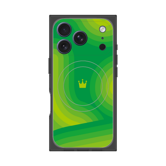 プレミアムスクエアケース with MagSafe［ CASEPLAY Winding Pattern - Green ］