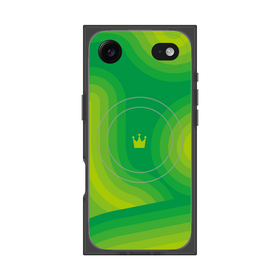 プレミアムスクエアケース with MagSafe［ CASEPLAY Winding Pattern - Green ］