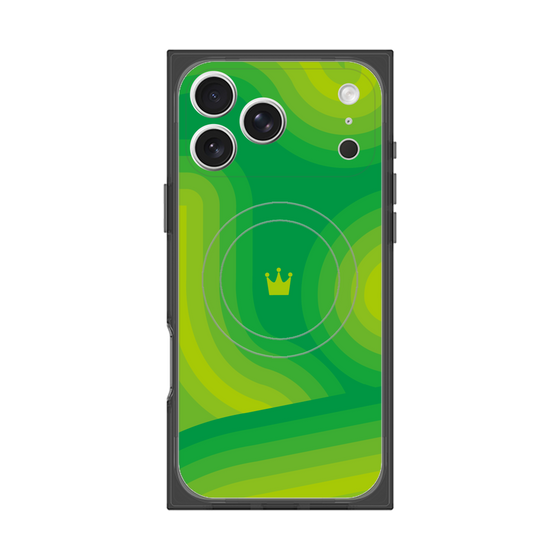 プレミアムスクエアケース with MagSafe［ CASEPLAY Winding Pattern - Green ］