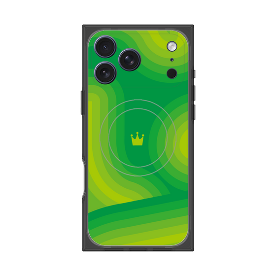 プレミアムスクエアケース with MagSafe［ CASEPLAY Winding Pattern - Green ］