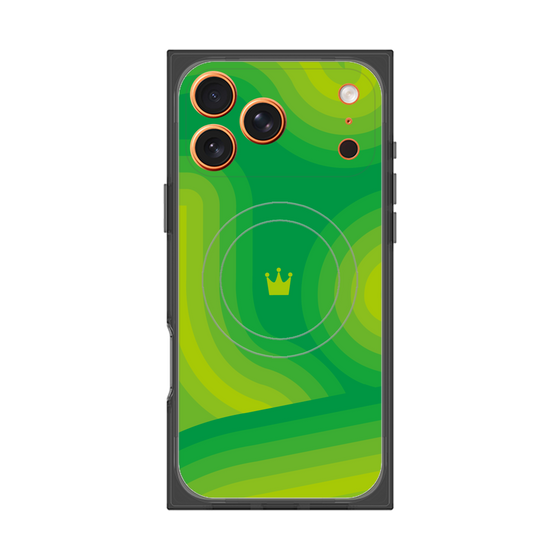 プレミアムスクエアケース with MagSafe［ CASEPLAY Winding Pattern - Green ］