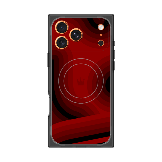 プレミアムスクエアケース with MagSafe［ CASEPLAY Winding Pattern - Red ］