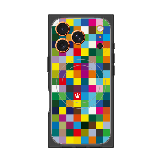 プレミアムスクエアケース with MagSafe［ CASEPLAY Rainbow Check ］