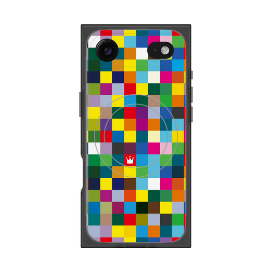 プレミアムスクエアケース with MagSafe［ CASEPLAY Rainbow Check ］