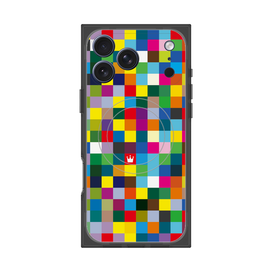 プレミアムスクエアケース with MagSafe［ CASEPLAY Rainbow Check ］