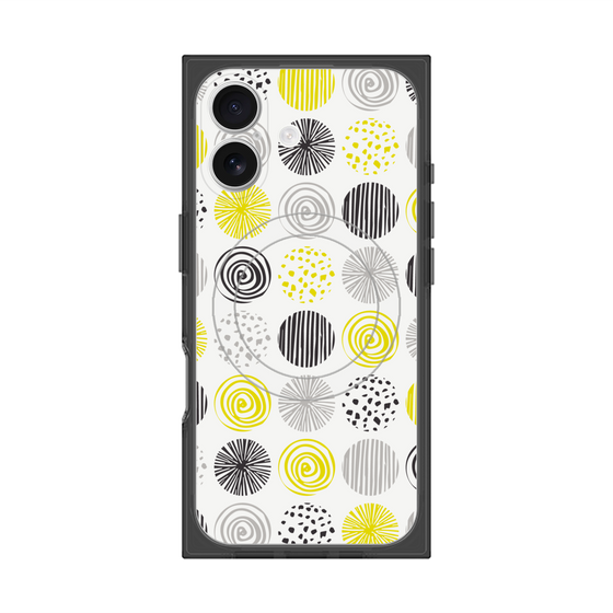 プレミアムスクエアケース with MagSafe［ Nordic Circle - Yellow ］