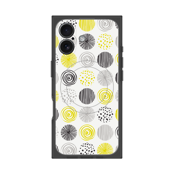 プレミアムスクエアケース with MagSafe［ Nordic Circle - Yellow ］