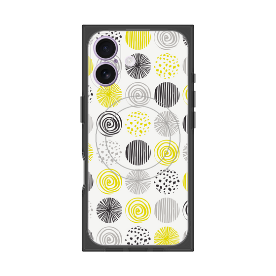 プレミアムスクエアケース with MagSafe［ Nordic Circle - Yellow ］