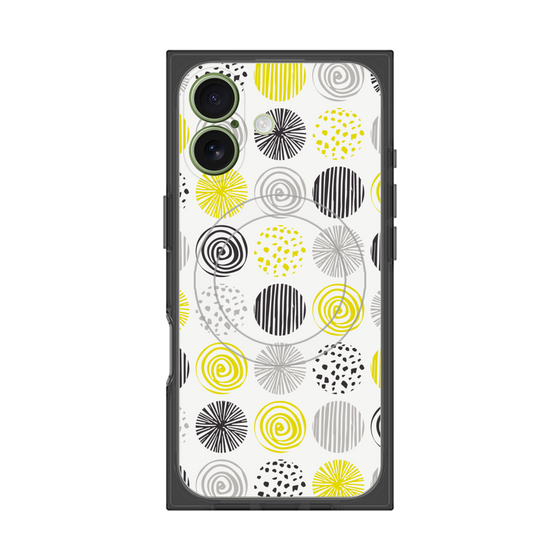 プレミアムスクエアケース with MagSafe［ Nordic Circle - Yellow ］