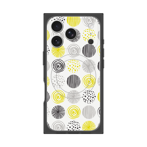 プレミアムスクエアケース with MagSafe［ Nordic Circle - Yellow ］
