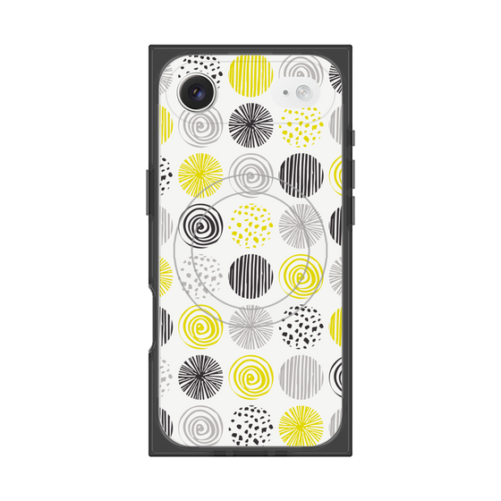 プレミアムスクエアケース with MagSafe［ Nordic Circle - Yellow ］
