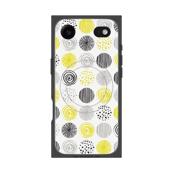 プレミアムスクエアケース with MagSafe［ Nordic Circle - Yellow ］