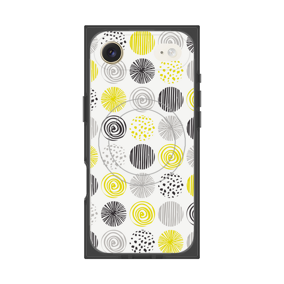 プレミアムスクエアケース with MagSafe［ Nordic Circle - Yellow ］