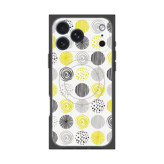 プレミアムスクエアケース with MagSafe［ Nordic Circle - Yellow ］