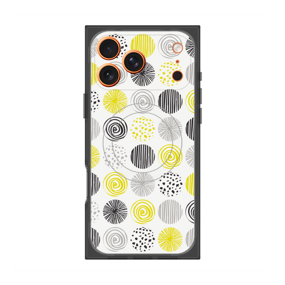 プレミアムスクエアケース with MagSafe［ Nordic Circle - Yellow ］