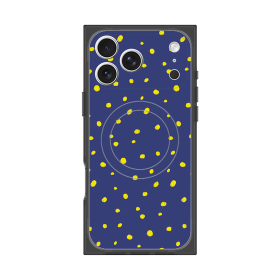 プレミアムスクエアケース with MagSafe［ Drawing Dot - Navy ］