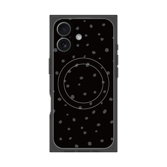 プレミアムスクエアケース with MagSafe［ Drawing Dot - Black ］