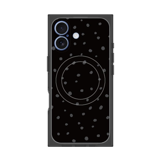 プレミアムスクエアケース with MagSafe［ Drawing Dot - Black ］