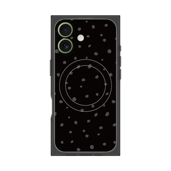 プレミアムスクエアケース with MagSafe［ Drawing Dot - Black ］