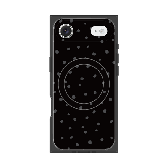 プレミアムスクエアケース with MagSafe［ Drawing Dot - Black ］