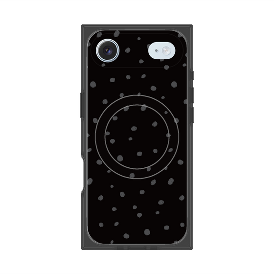 プレミアムスクエアケース with MagSafe［ Drawing Dot - Black ］