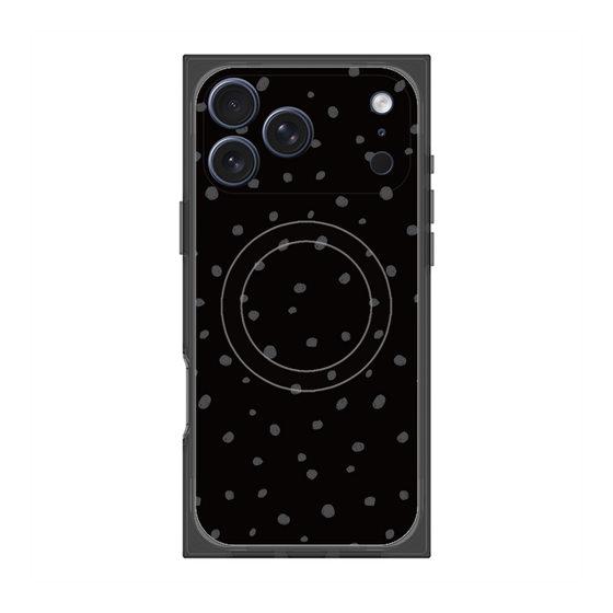 プレミアムスクエアケース with MagSafe［ Drawing Dot - Black ］