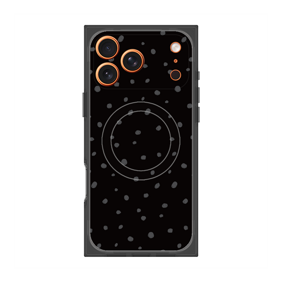 プレミアムスクエアケース with MagSafe［ Drawing Dot - Black ］