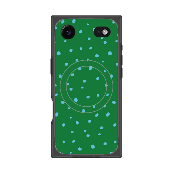 プレミアムスクエアケース with MagSafe［ Drawing Dot - Green ］