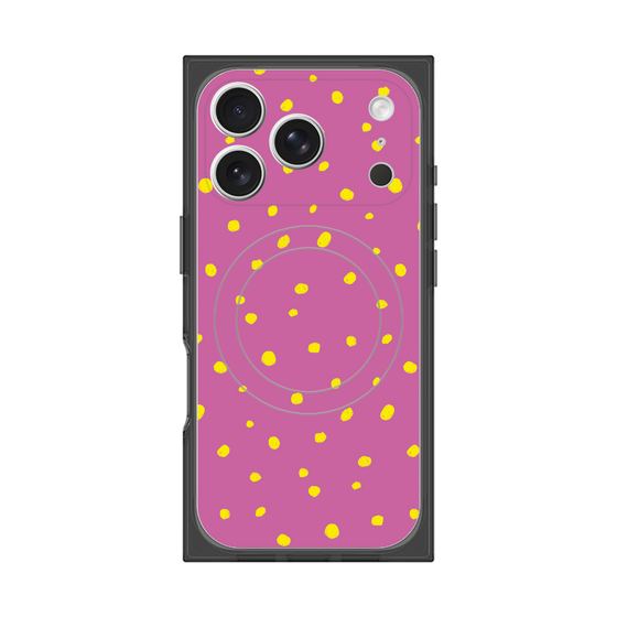 プレミアムスクエアケース with MagSafe［ Drawing Dot - Pink ］