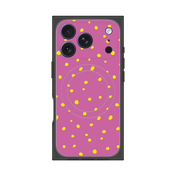 プレミアムスクエアケース with MagSafe［ Drawing Dot - Pink ］
