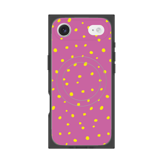 プレミアムスクエアケース with MagSafe［ Drawing Dot - Pink ］