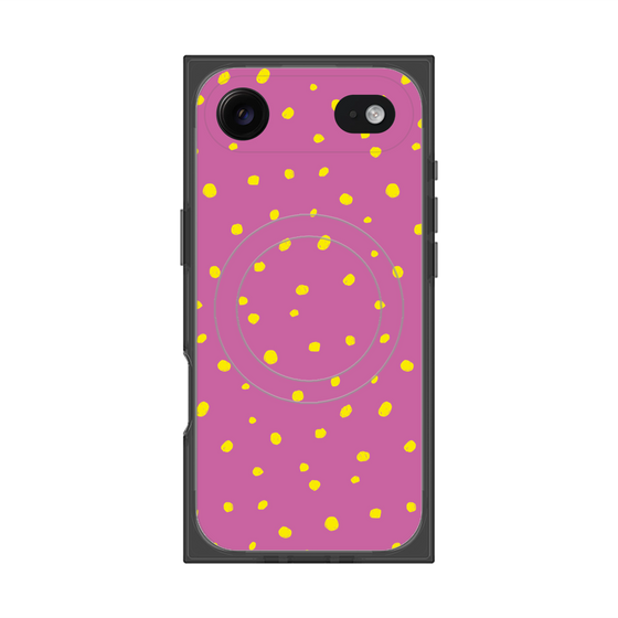プレミアムスクエアケース with MagSafe［ Drawing Dot - Pink ］