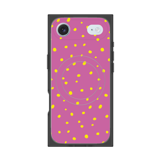 プレミアムスクエアケース with MagSafe［ Drawing Dot - Pink ］