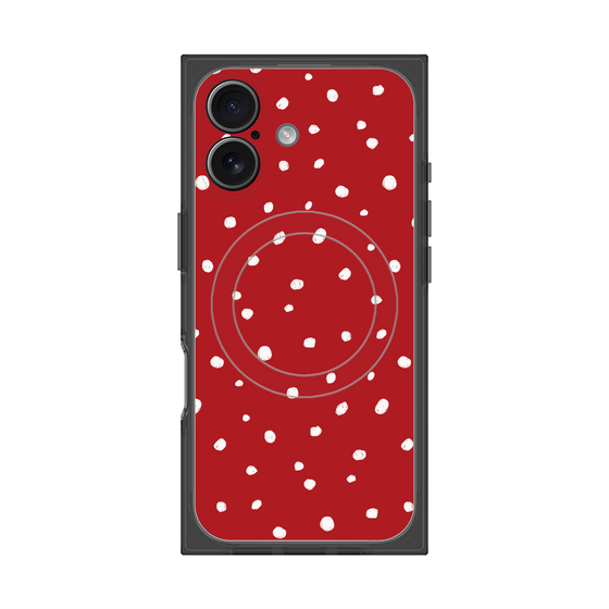 プレミアムスクエアケース with MagSafe［ Drawing Dot - Red ］