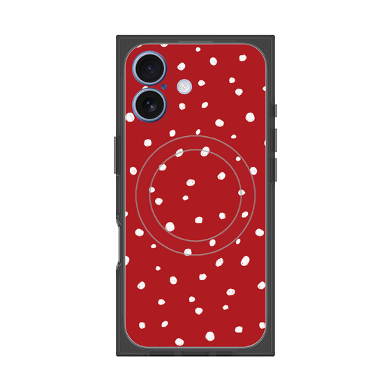 プレミアムスクエアケース with MagSafe［ Drawing Dot - Red ］