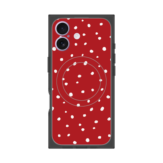 プレミアムスクエアケース with MagSafe［ Drawing Dot - Red ］