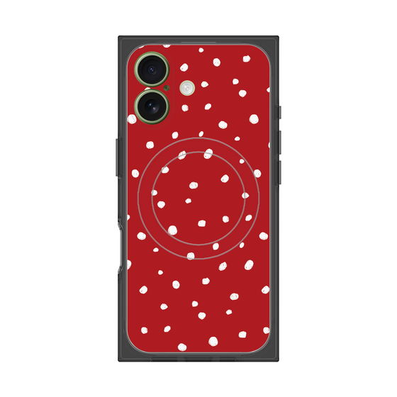 プレミアムスクエアケース with MagSafe［ Drawing Dot - Red ］