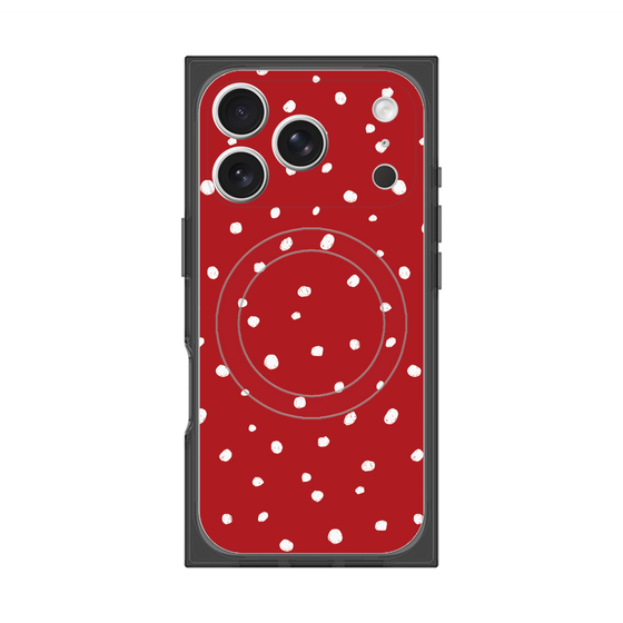 プレミアムスクエアケース with MagSafe［ Drawing Dot - Red ］