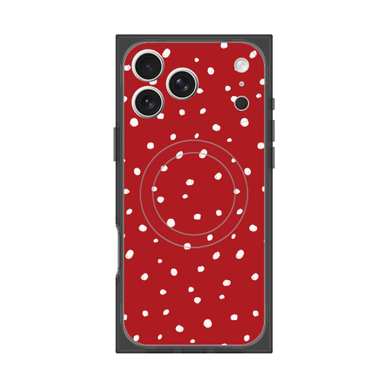 プレミアムスクエアケース with MagSafe［ Drawing Dot - Red ］
