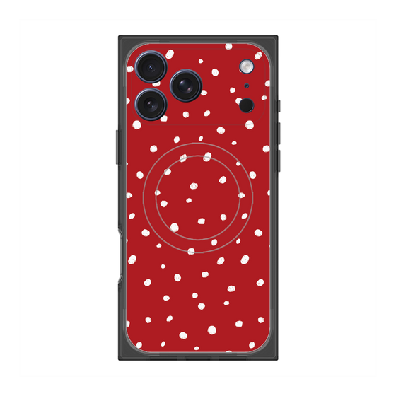 プレミアムスクエアケース with MagSafe［ Drawing Dot - Red ］