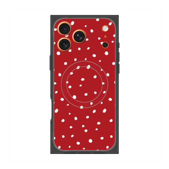 プレミアムスクエアケース with MagSafe［ Drawing Dot - Red ］