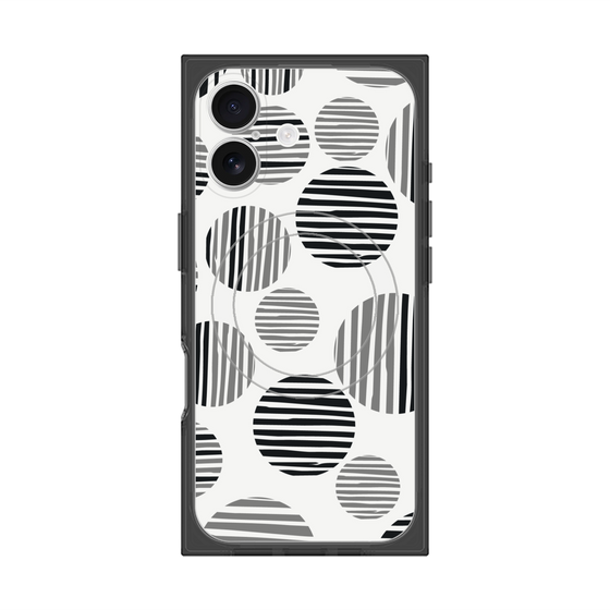 プレミアムスクエアケース with MagSafe［ Nordic Dot - Black ］