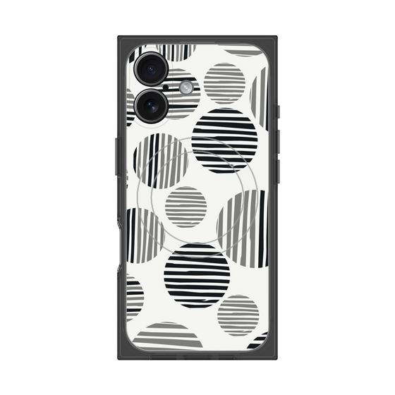 プレミアムスクエアケース with MagSafe［ Nordic Dot - Black ］