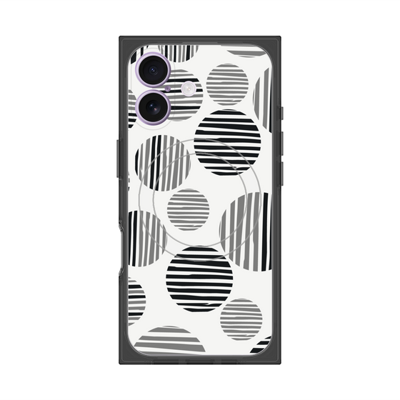 プレミアムスクエアケース with MagSafe［ Nordic Dot - Black ］