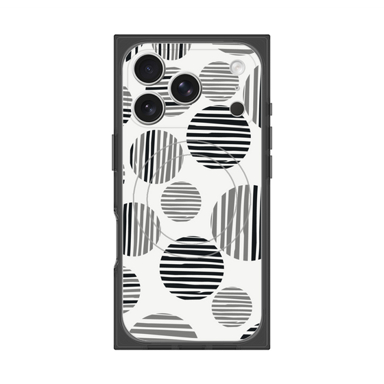 プレミアムスクエアケース with MagSafe［ Nordic Dot - Black ］