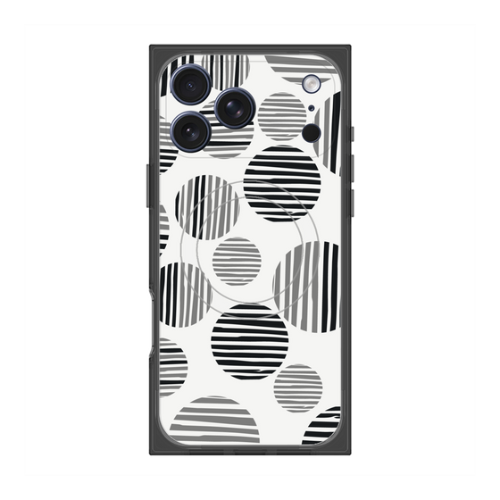 プレミアムスクエアケース with MagSafe［ Nordic Dot - Black ］