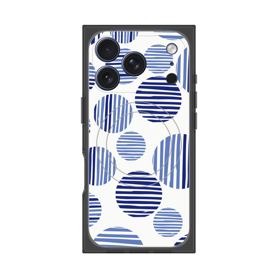 プレミアムスクエアケース with MagSafe［ Nordic Dot - Blue ］