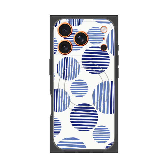 プレミアムスクエアケース with MagSafe［ Nordic Dot - Blue ］